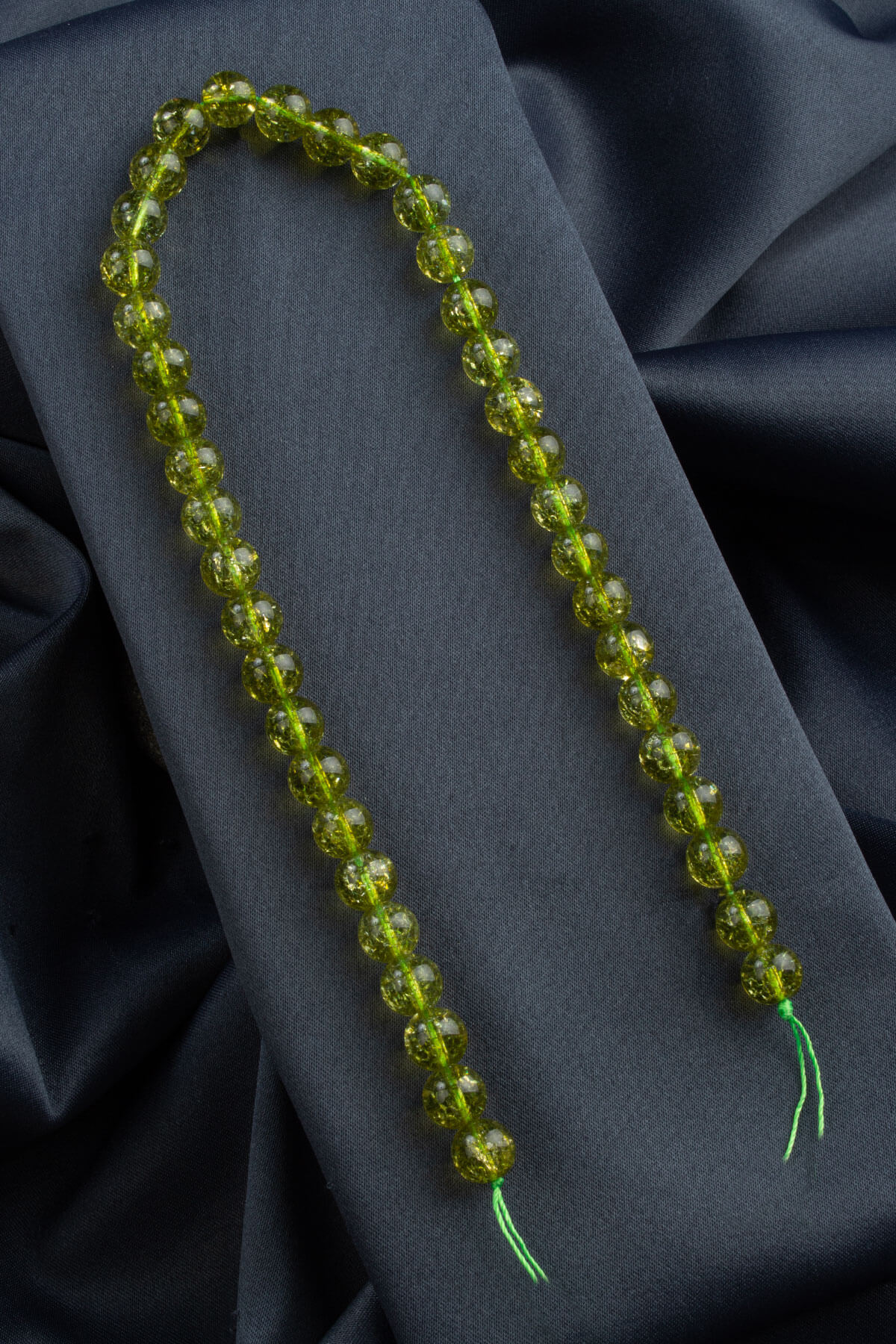 Peridot Doğal Taş Parlak Küre Kesim 10mm Dizi