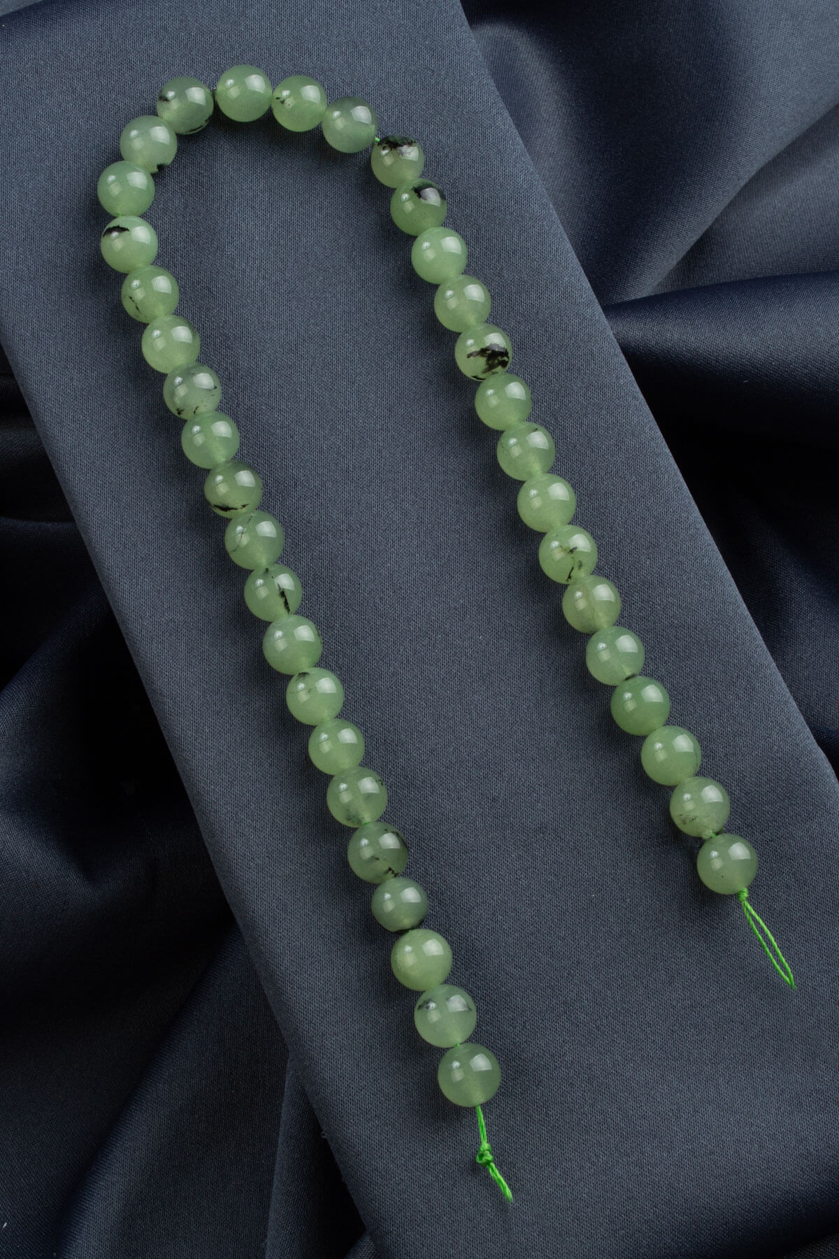 Prehnit Doğal Taş Parlak Küre Kesim 10mm Dizi [AA]