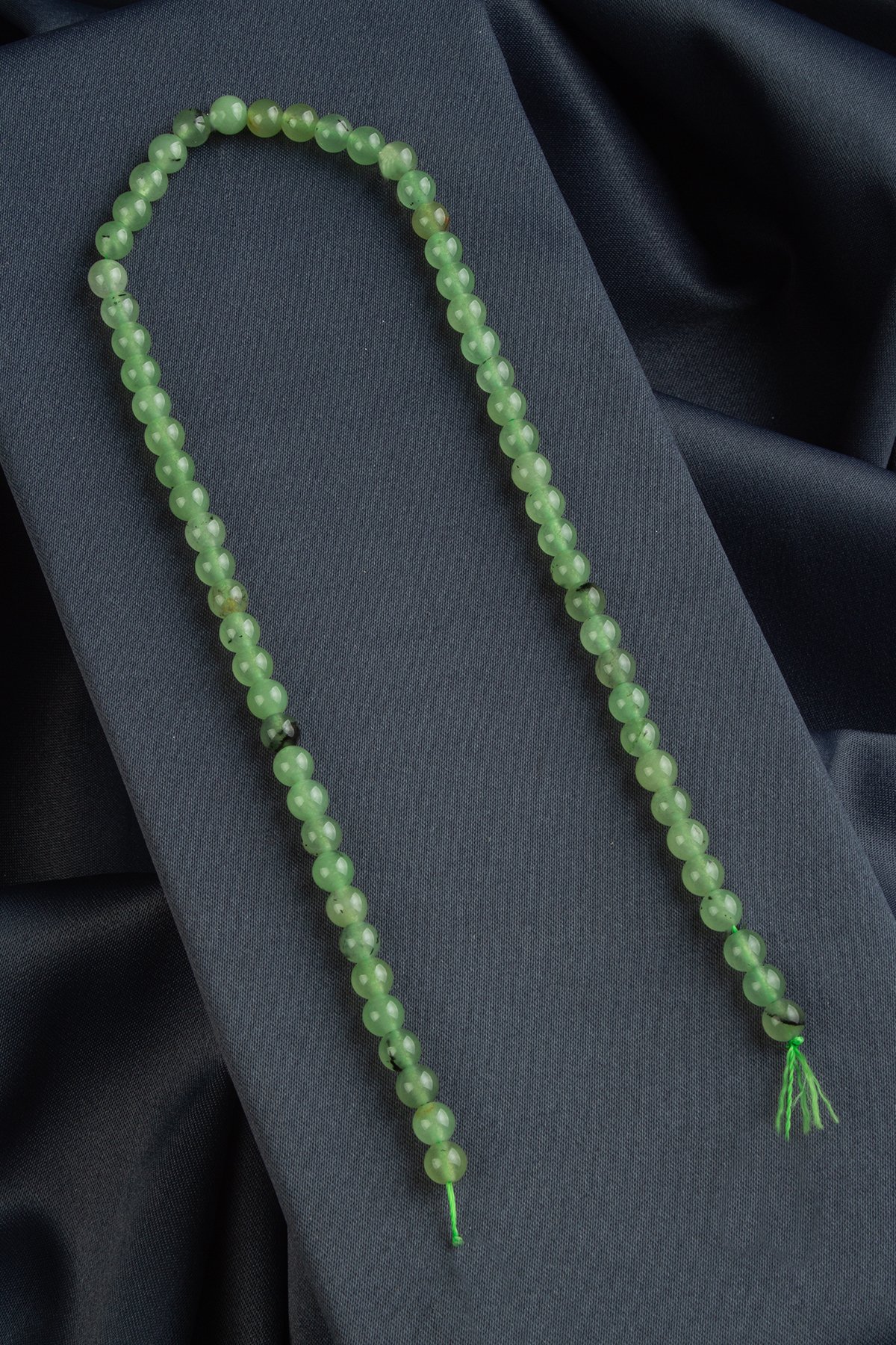 Prehnit Doğal Taş Parlak Yeşil Küre Kesim 6mm Dizi [AB+]