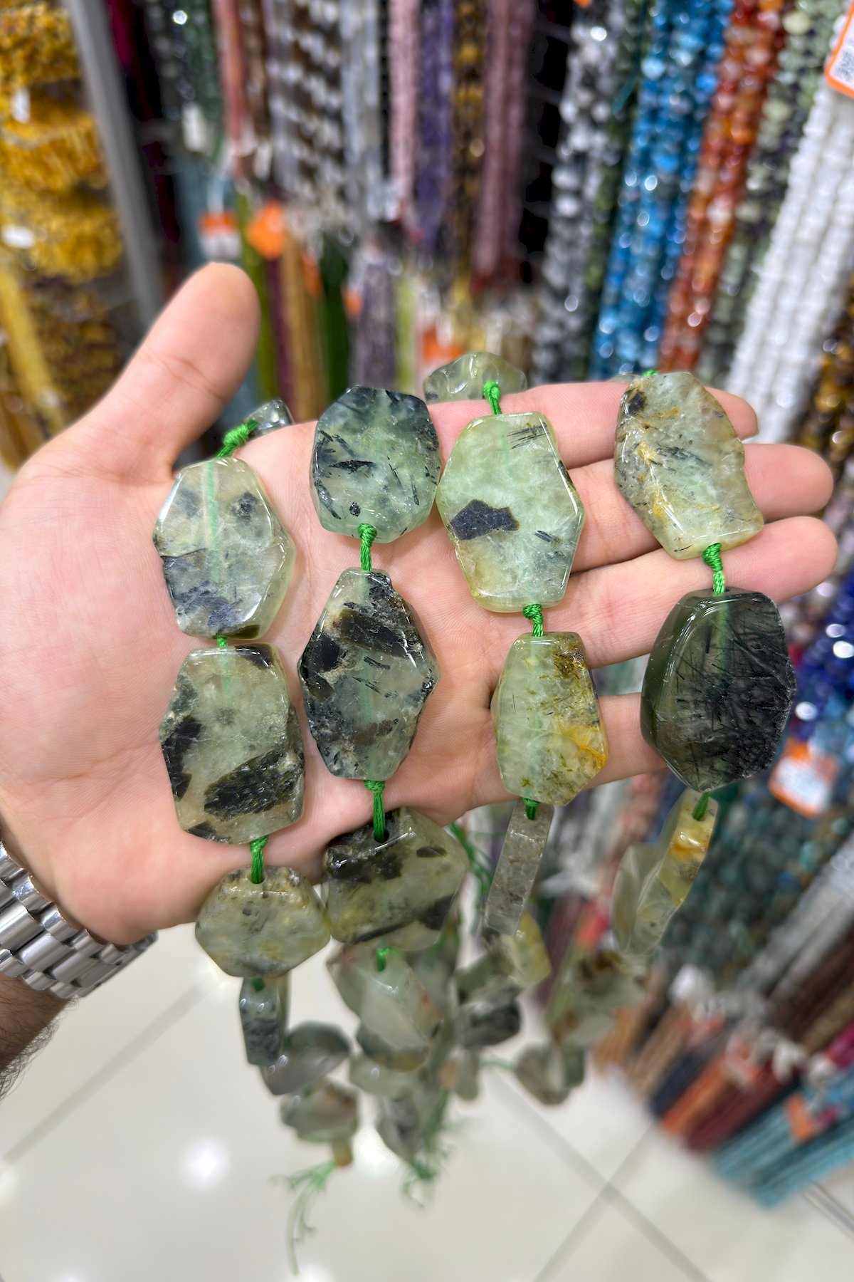 Prehnit Taşı Amorf Kesim Parlak Mor 26x38mm Doğal Taş Dizi [AA]