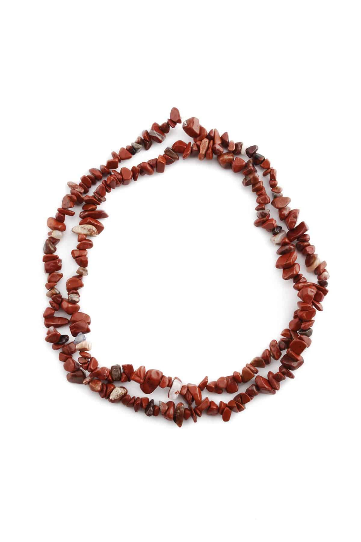 Red Jasper Natural Broken Stone Shiny 5x8mm String Of Beads