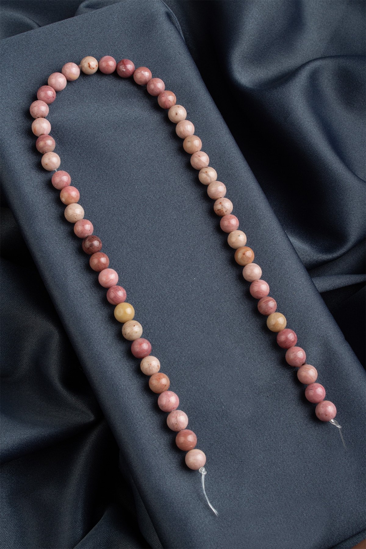 Rodonit Doğal Taş Parlak Pembe Küre Kesim 8mm Dizi [AA]