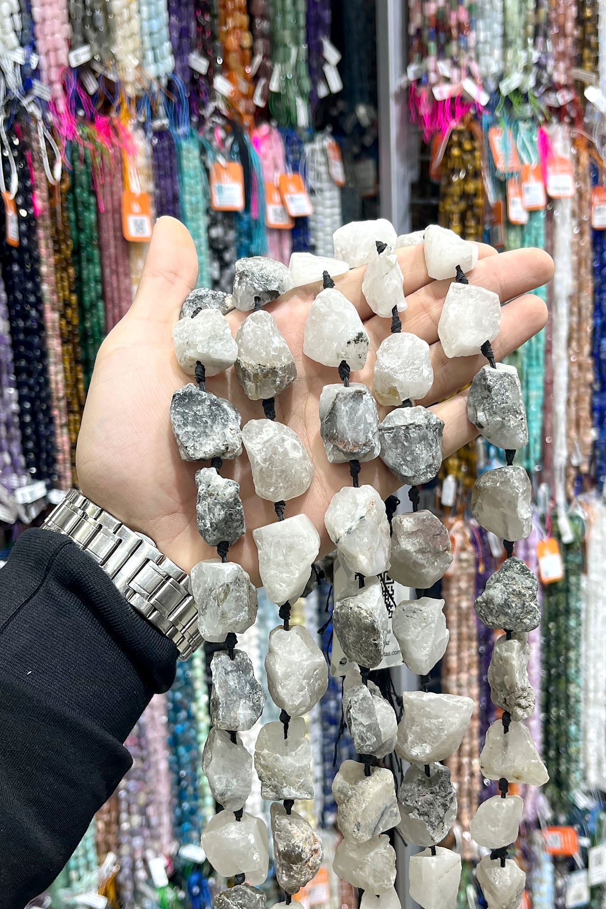 Rutil Kuvars Doğal Taş Mat Beyaz Ham Kütle Kesim 15x25mm Dizi [AA]