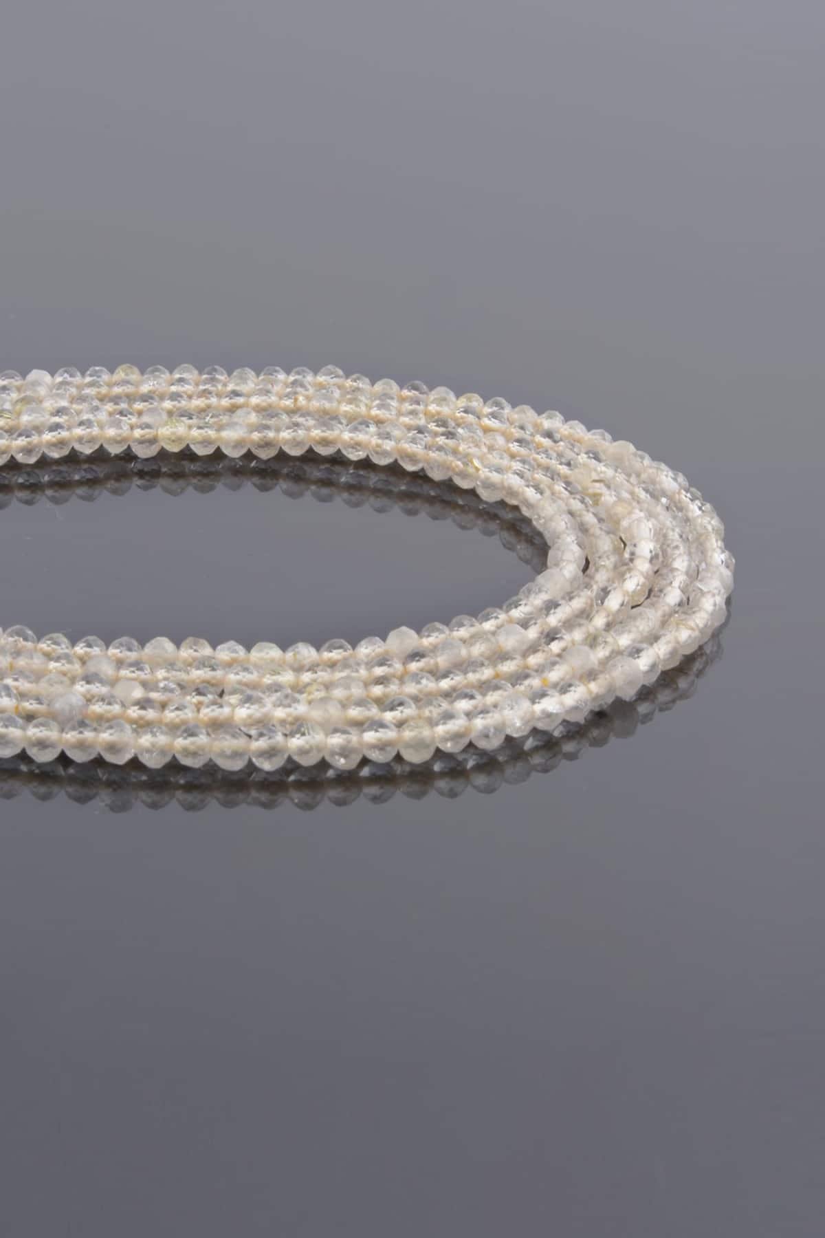 Rutil Kuvars Doğal Taş Parlak Sarı Küre Kristal Kesim 2mm Dizi