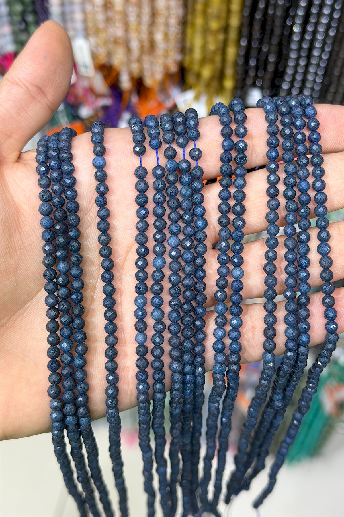 Safir Taşı Faset Kesim 4mm Doğal Taş Dizi