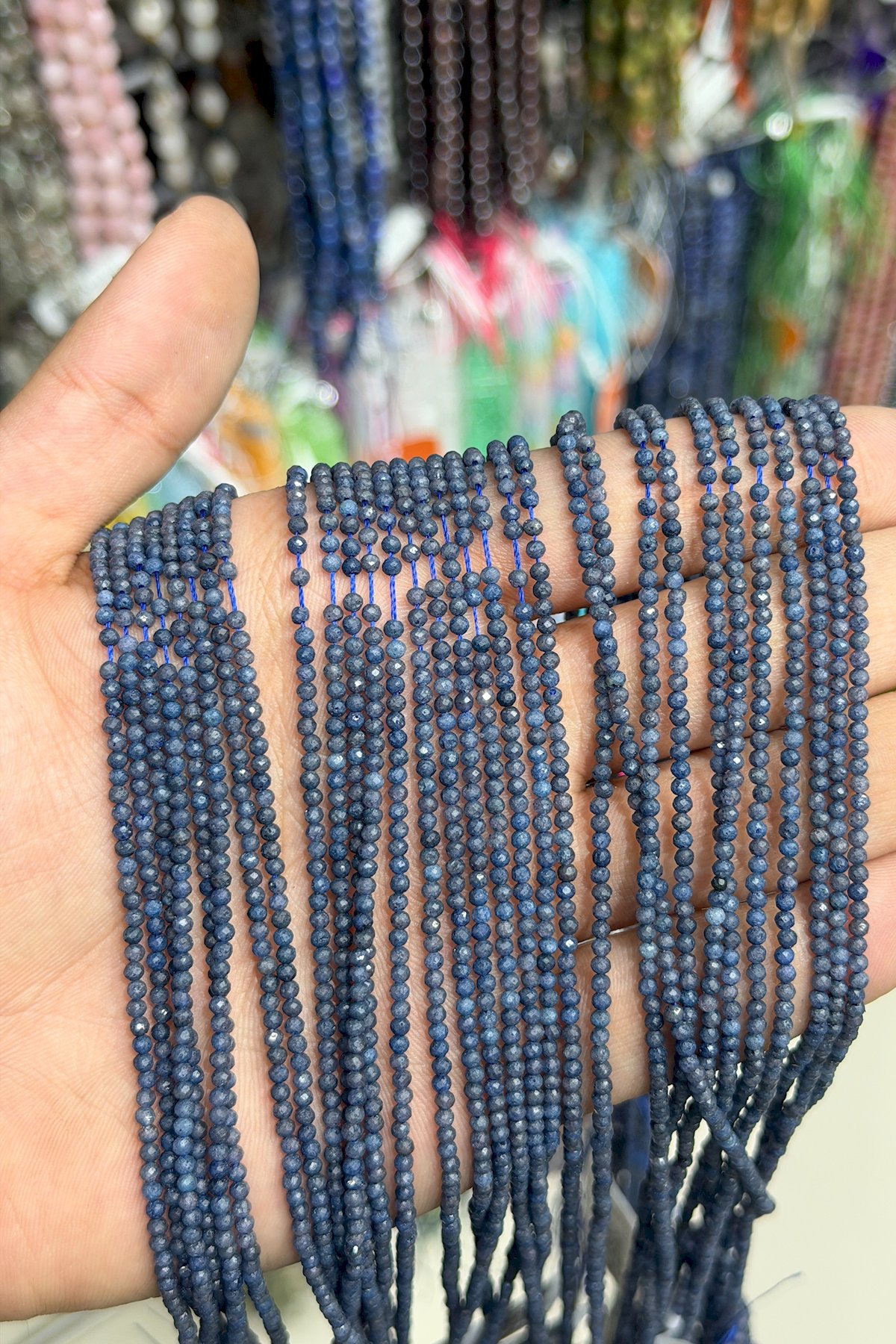 Safir Doğal Taş Faset Küre Kesim 2mm Dizi