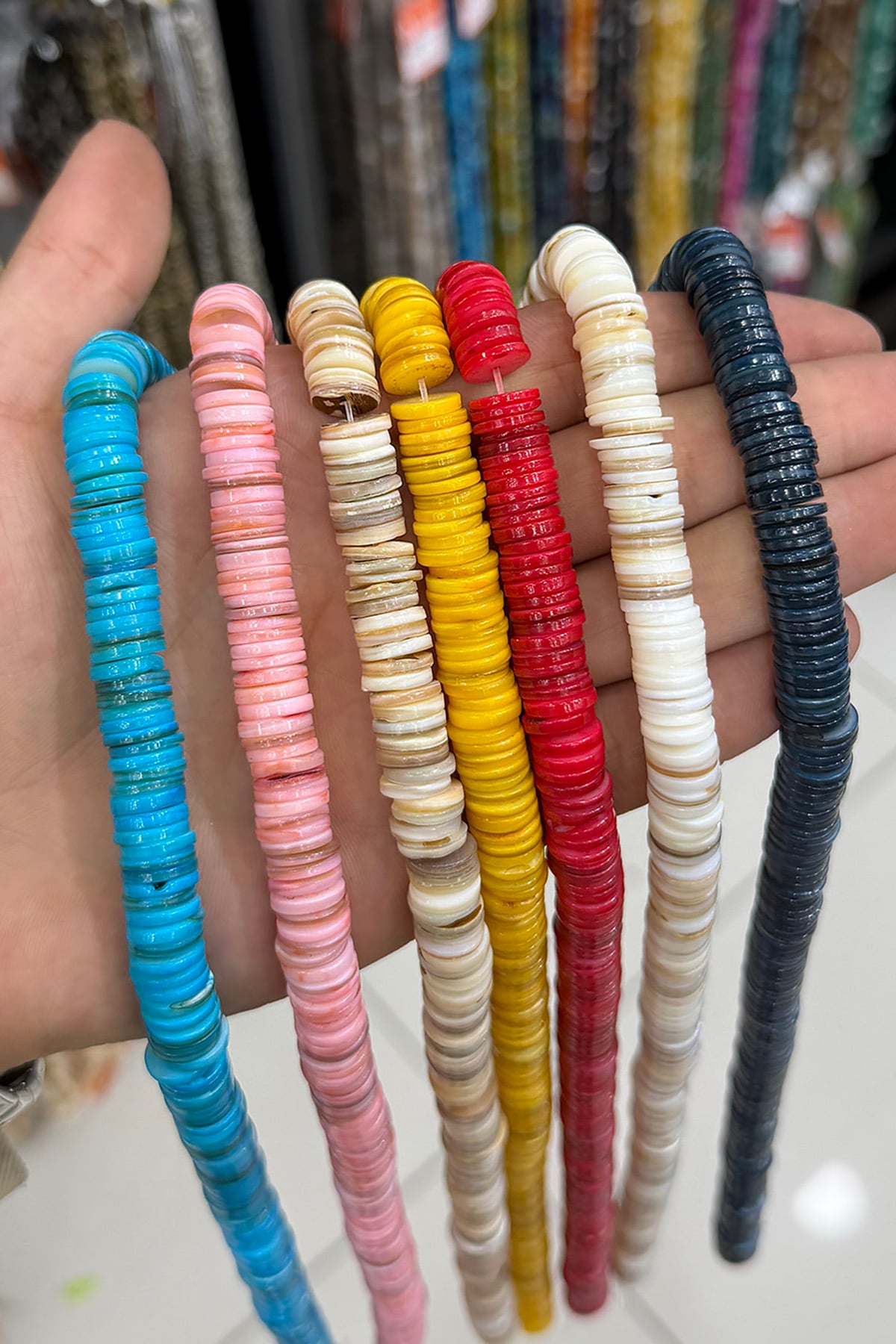 Sedef Taşı 10x2mm Rondela Kesim Doğal Taş Diziler