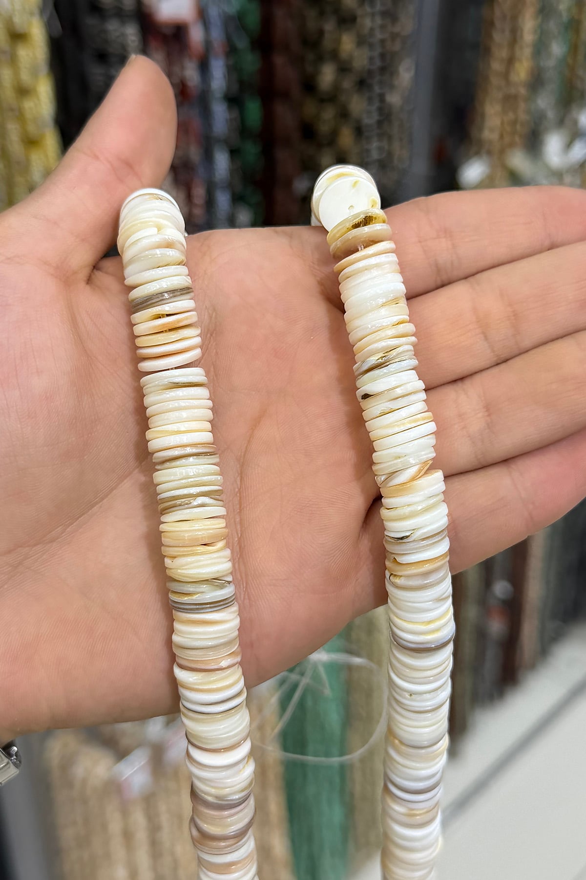 Sedef Taşı 10x2mm Rondela Kesim Doğal Taş Diziler