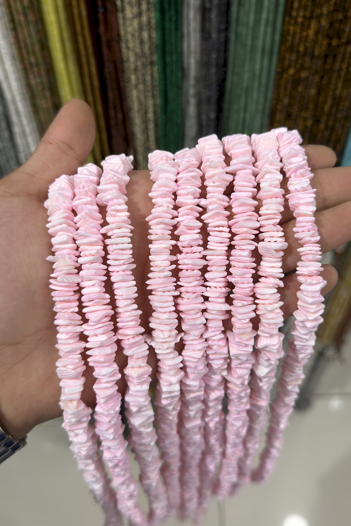 Sedef Taşı Rondela Kesim 12x13mm Pembe Dizi