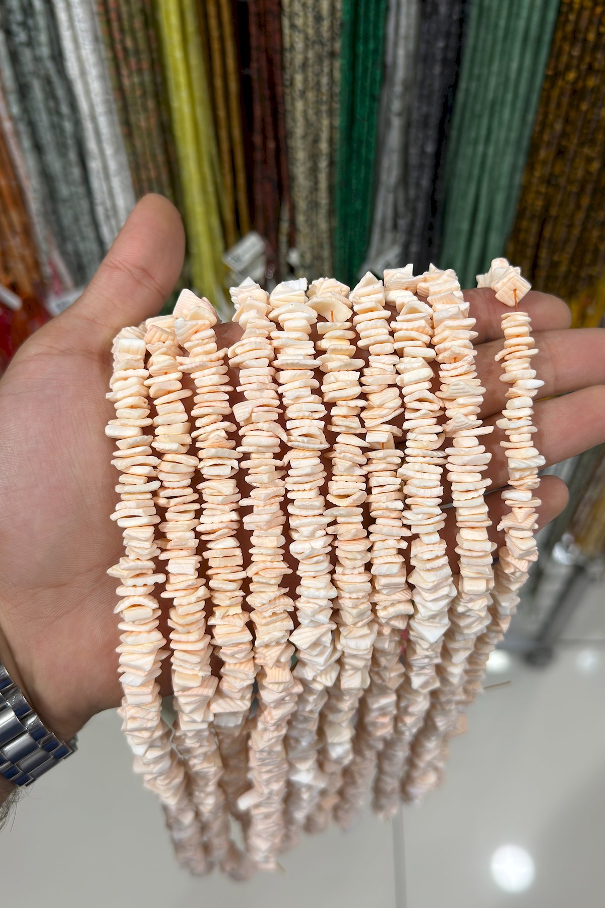 Sedef Taşı Rondela Kesim 12x13mm Turuncu Dizi