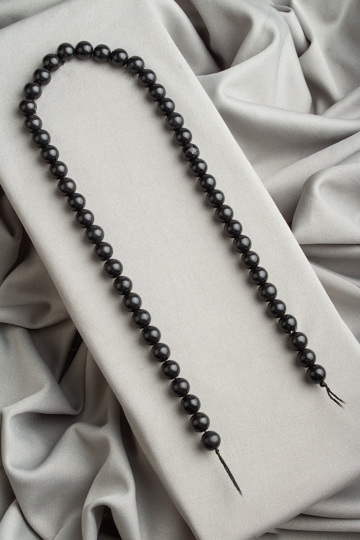 Shungit Doğal Taş Parlak Küre Kesim 8mm Dizi [AA]