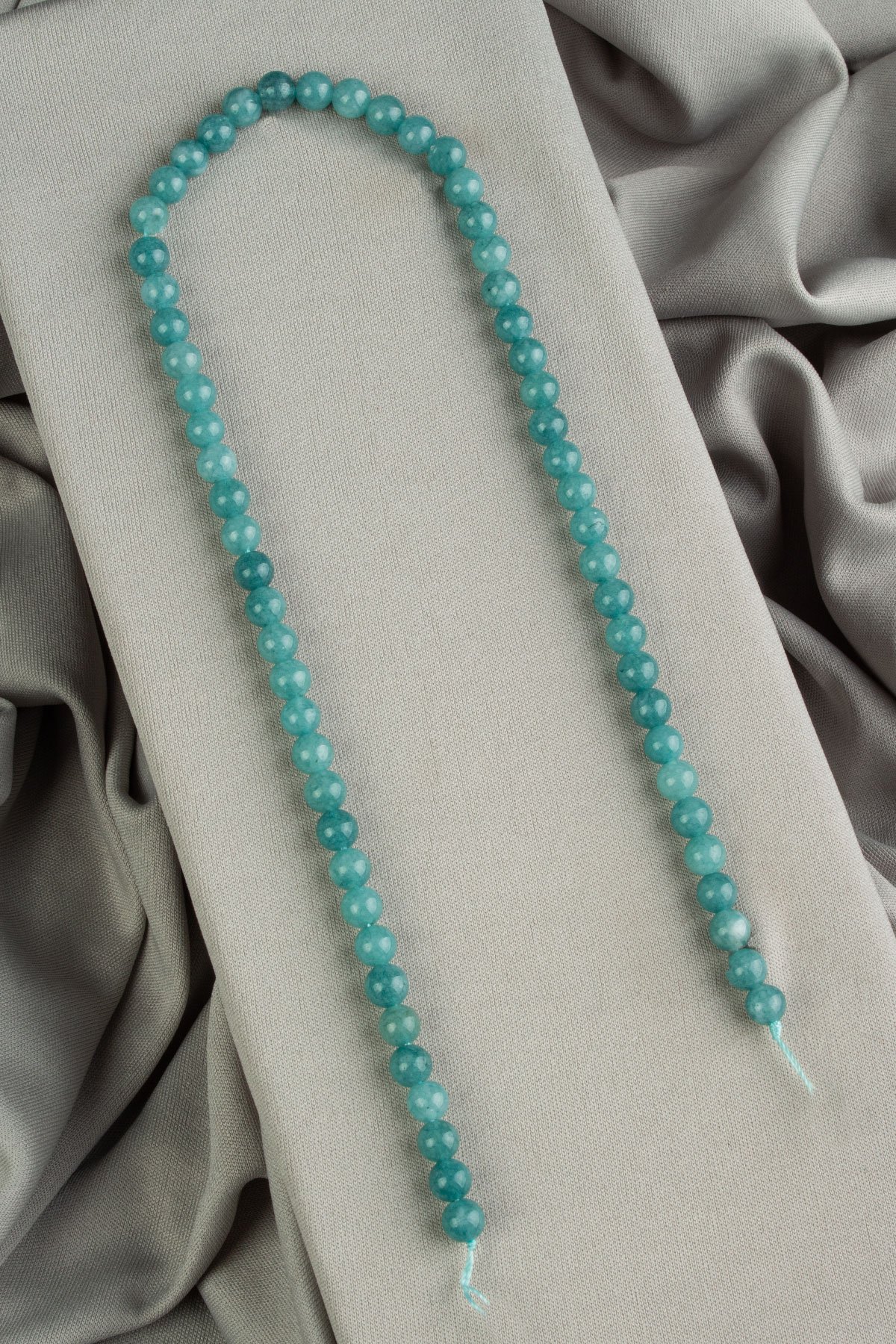 Sıkma Akuamarin Doğal Taş Parlak Küre Kesim 6mm Dizi [B+]