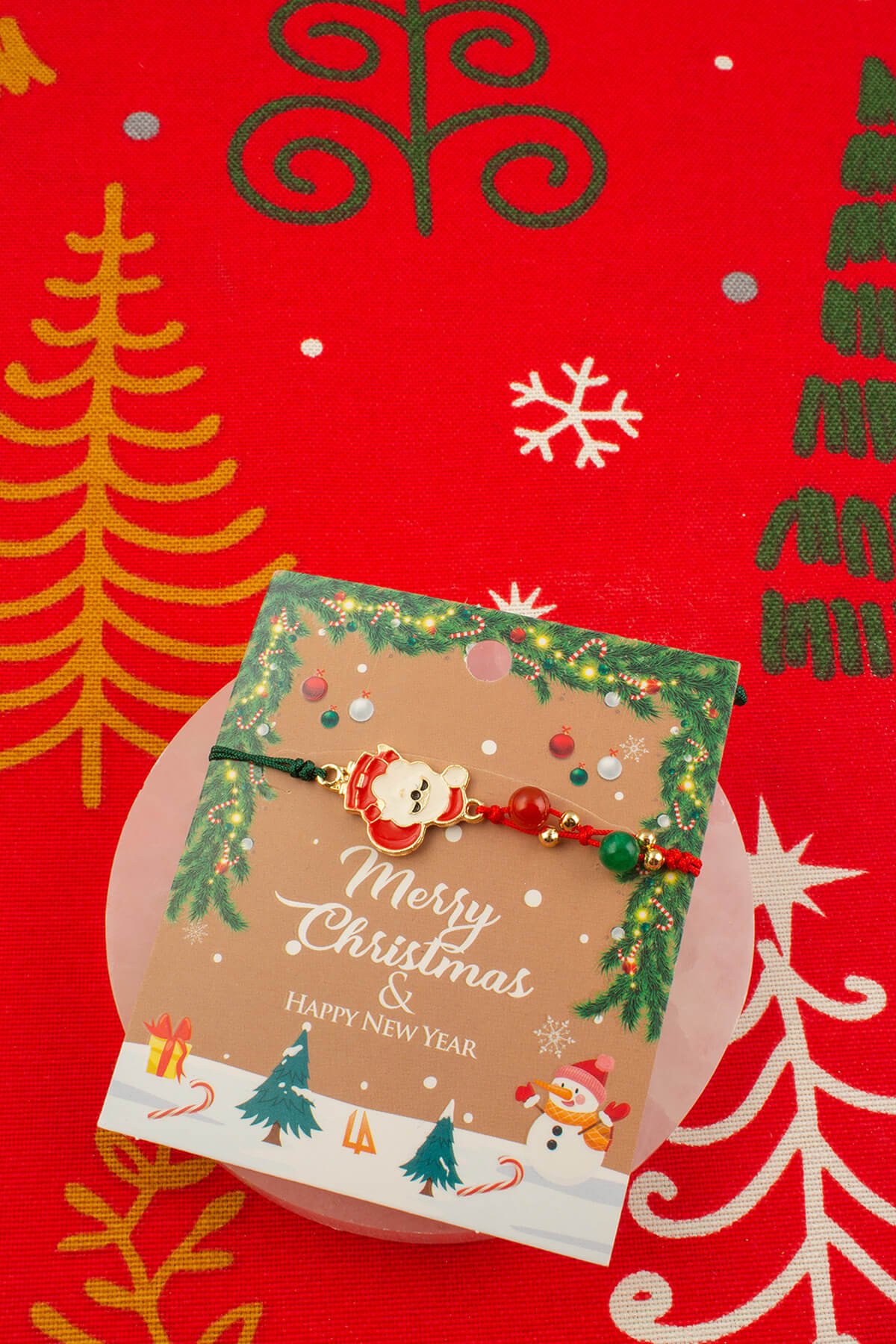 Sıkma Doğal Taş Küre Kesim Makrome Yılbaşı Bileklik