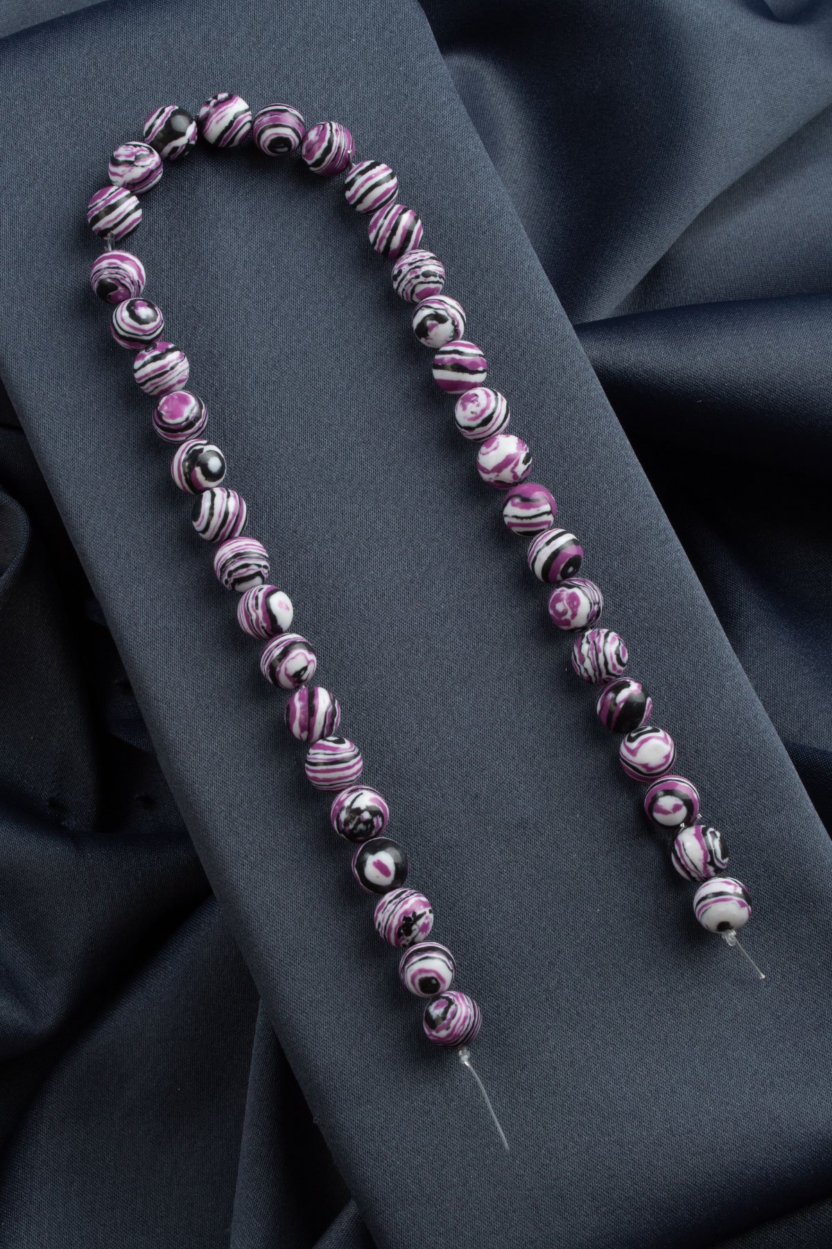 Sıkma Malakit Mor Beyaz Küre Kesim 10mm Dizi [B+]