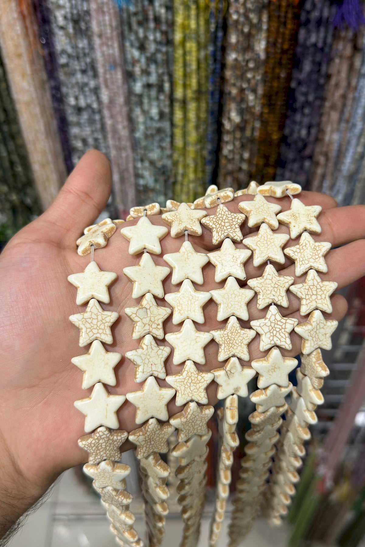 Sıkma Turkuaz Beyaz 20x5mm Doğal Taş Dizi