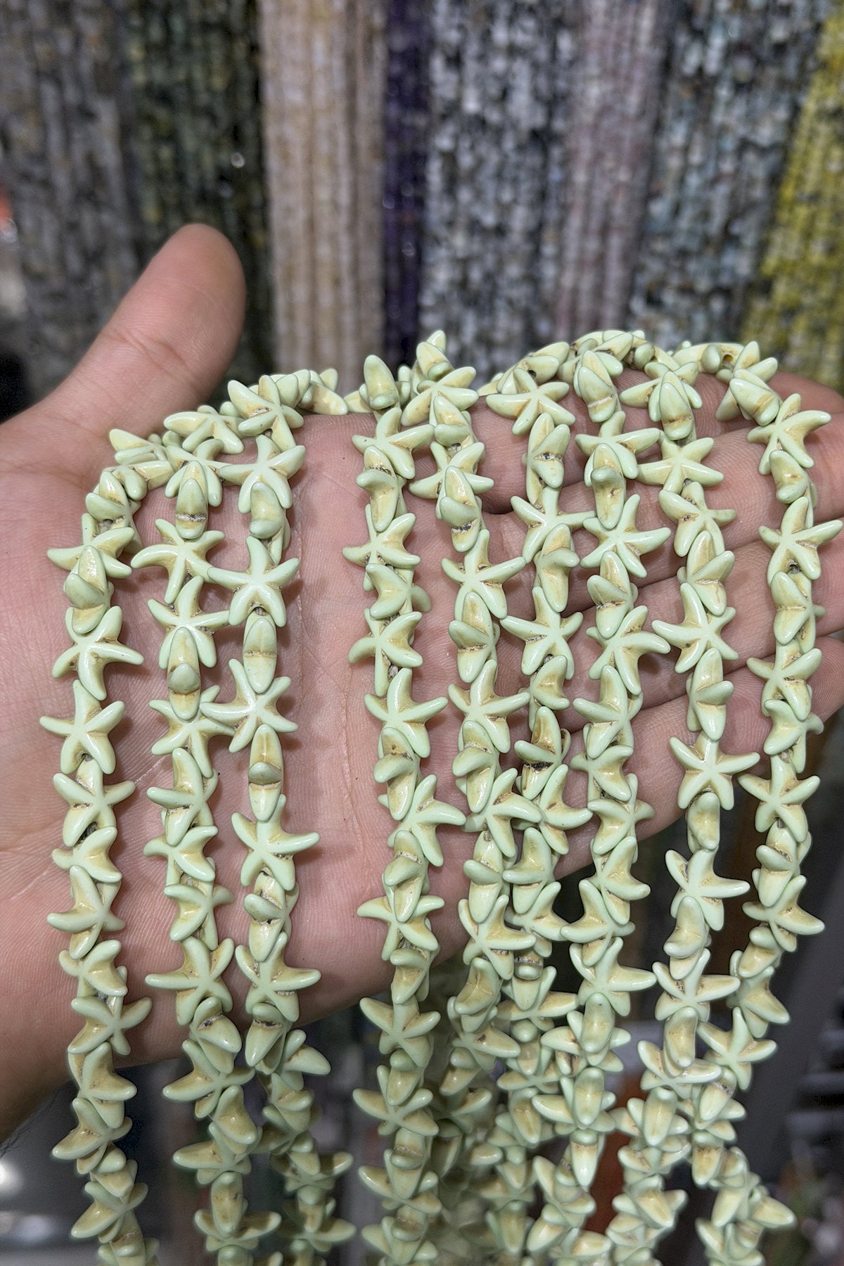 Turkuaz Sıkma Doğal Taş Açık Yeşil 12x14mm Dizi