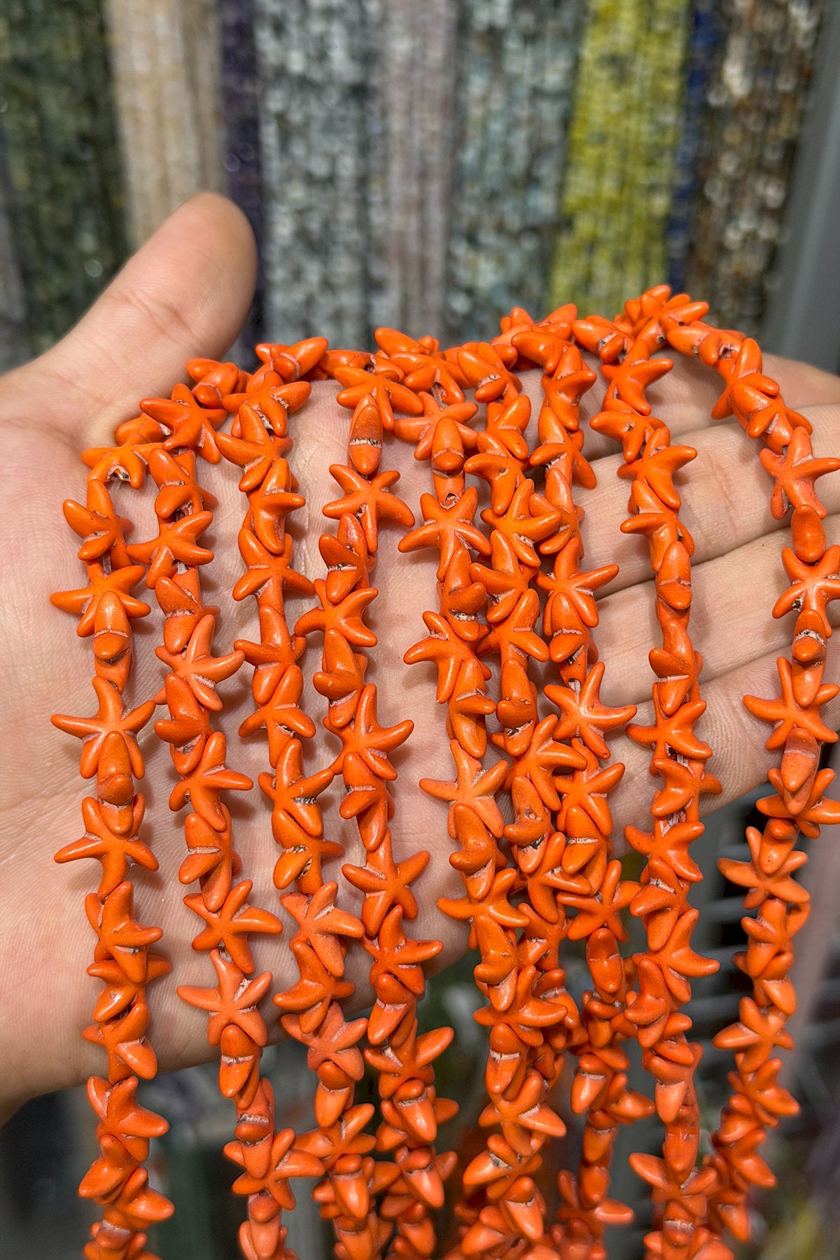 Turkuaz Sıkma Doğal Taş Turuncu 12x14mm Dizi