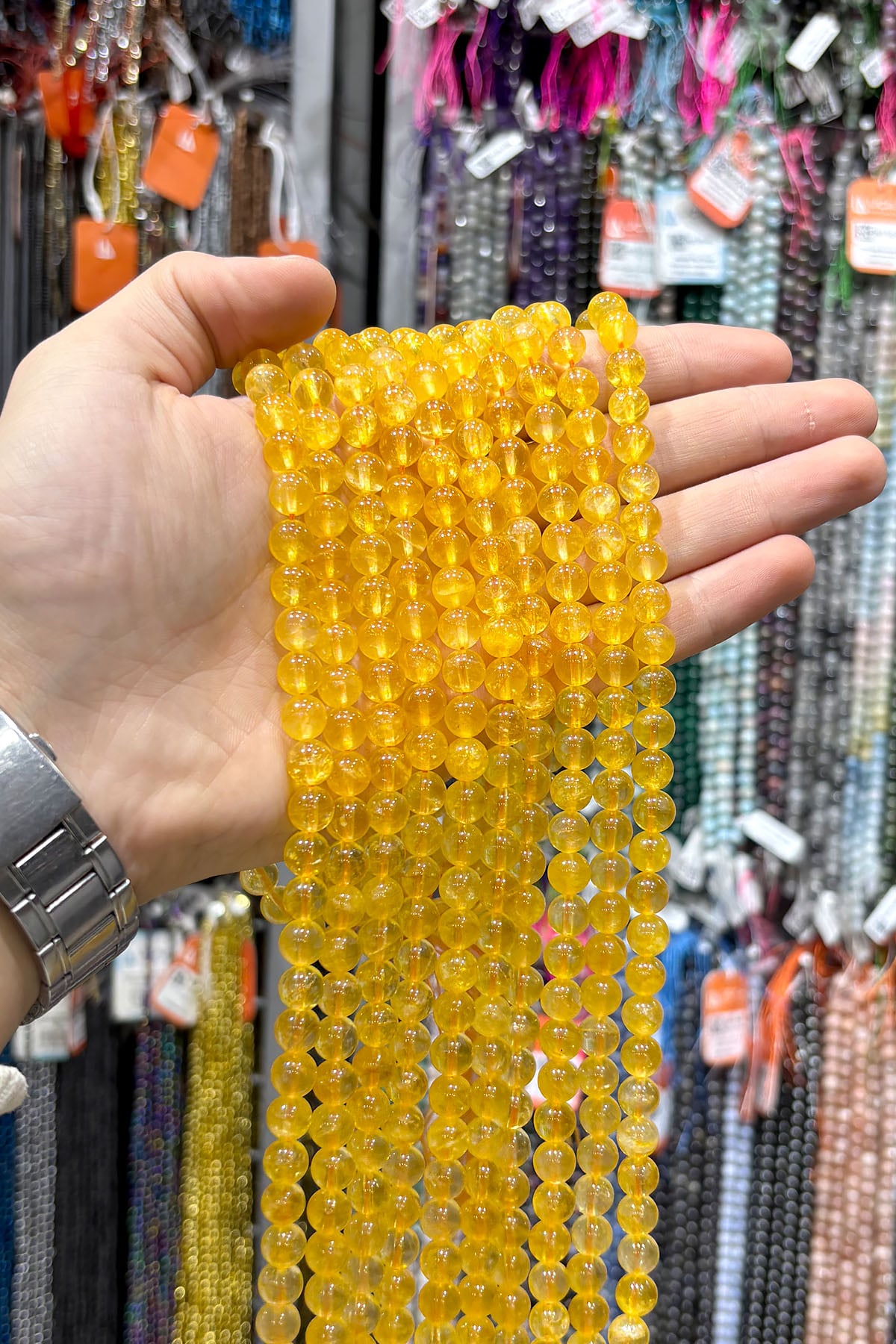 Sitrin Taşı Küre Kesim 8mm Doğal Taş Dizi