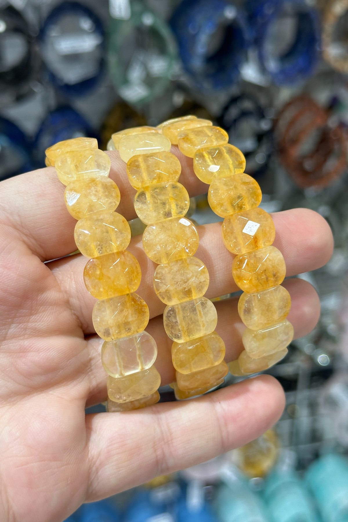 Sitrin Doğal Taş Oval Faset Kesim Bileklik