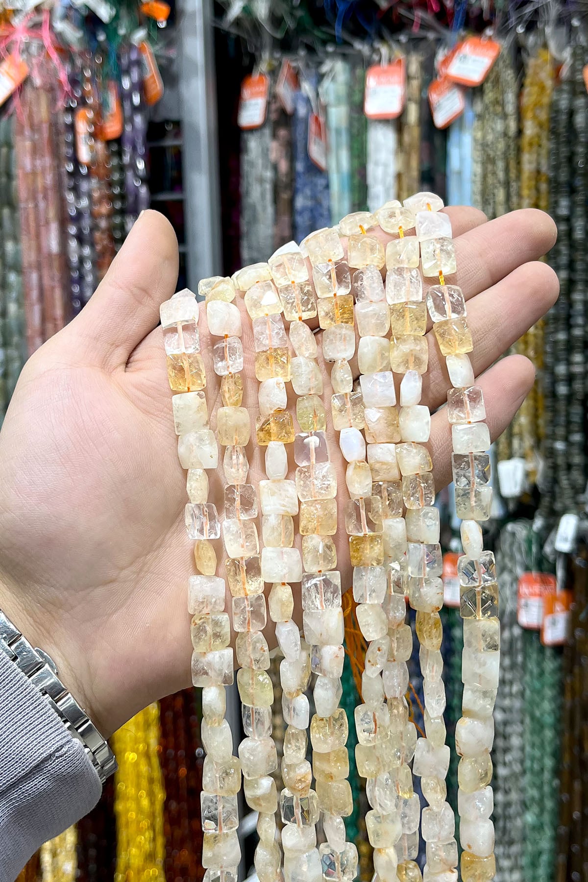 Sitrin Taşı Yatsı Kare Özel Kesim 10x5mm Doğal Taş Dizi