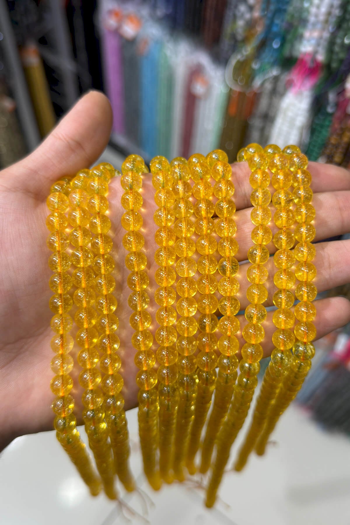 Sitrin Taşı Küre Kesim 8mm Doğal Taş Dizi