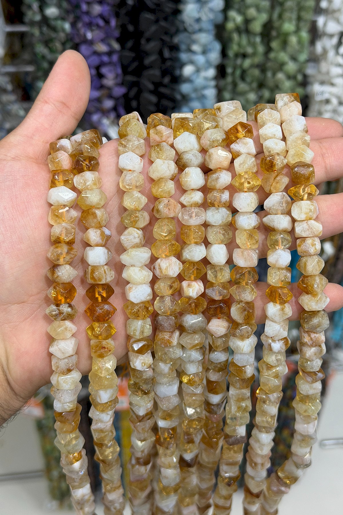 Sitrin Doğal Taş Rondela Kesim 10X7mm Dizi