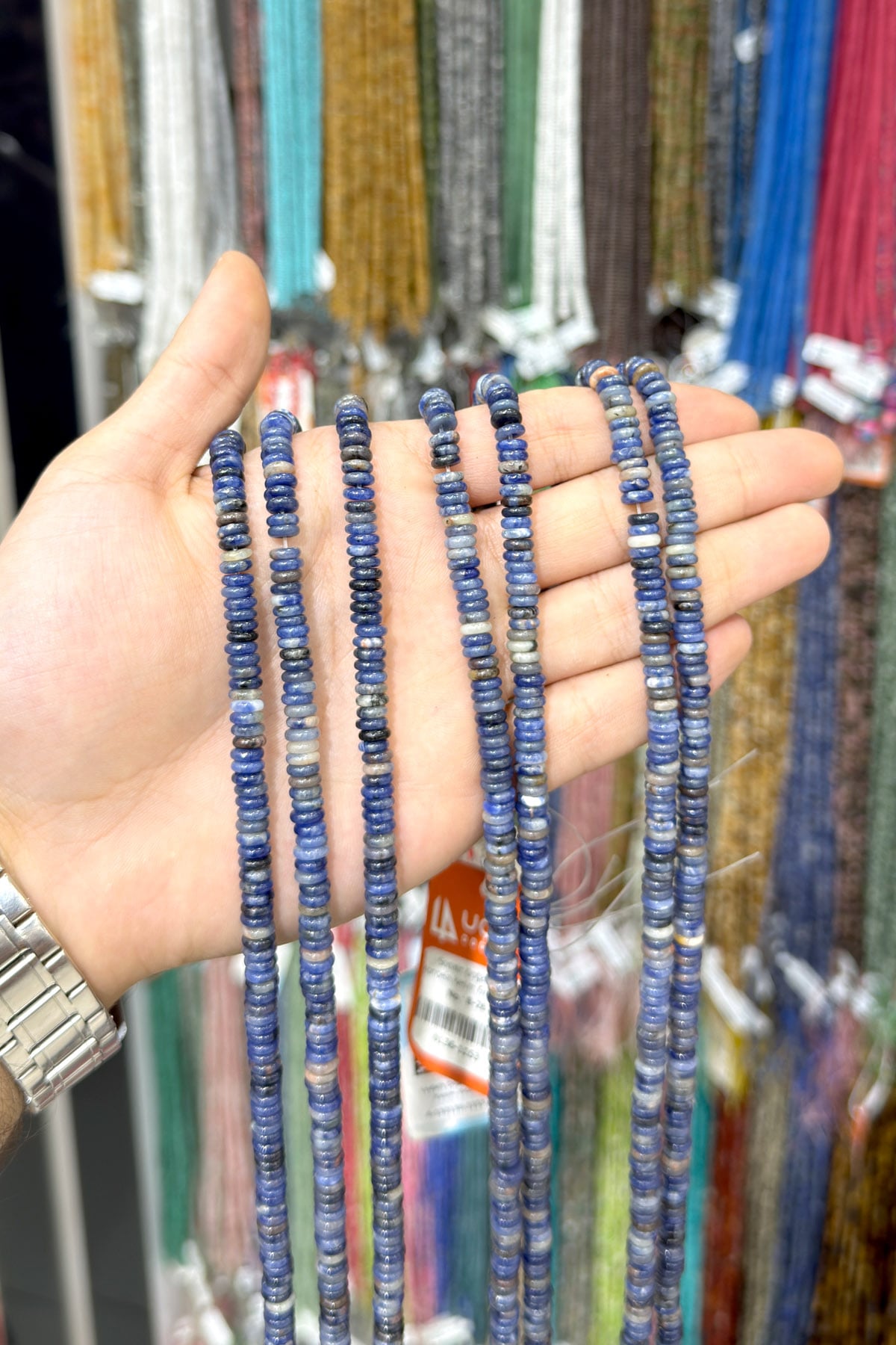 Sodalit Doğal Taş Rondela Kesim 6x2mm Dizi
