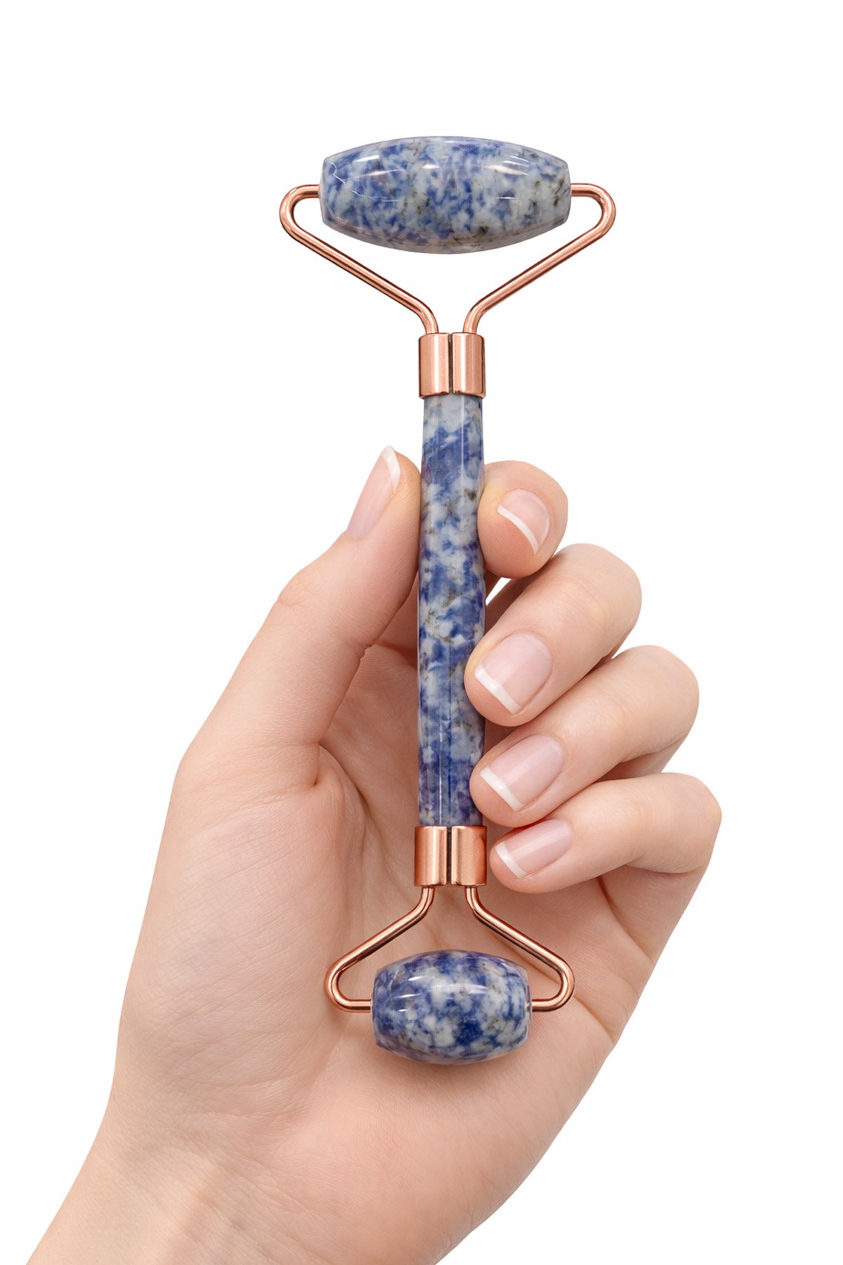 Sodalit Doğal Taş Roz Face Roller Çift Taraflı Orijinal Masaj Aleti