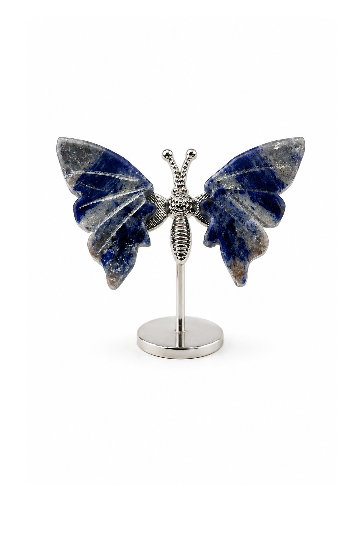 Sodalite With Stand Butterfly Motif Home Decoration Object