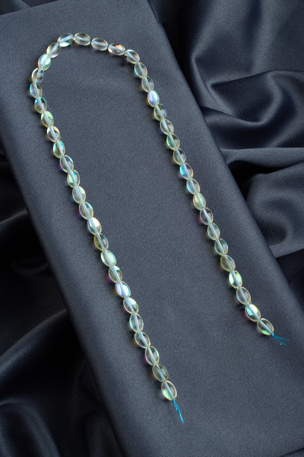 Termal Kuvars Doğal Taş Parlak Buz Mavisi Arpa Kesim 6x9mm Dizi [AB+]