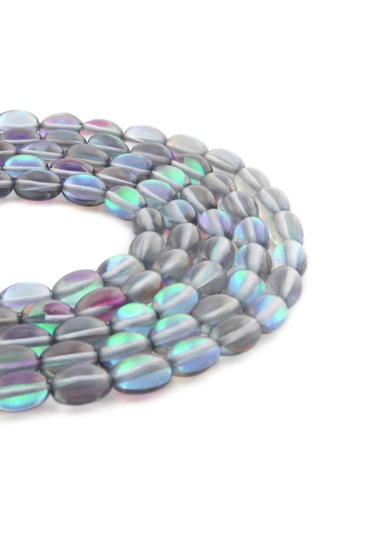 Termal Kuvars Doğal Taş Parlak Mavi Arpa Kesim 6x9mm Dizi