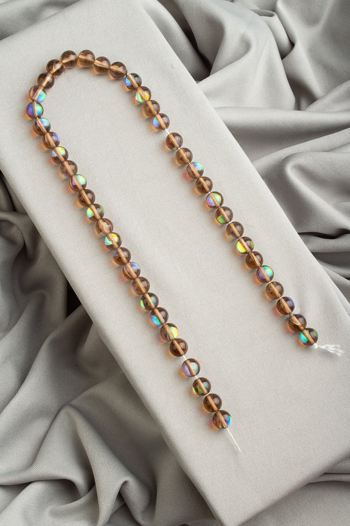 Termal Kuvars Taşı Doğal Taş Parlak Kahverengi Küre Kesim 8mm Dizi