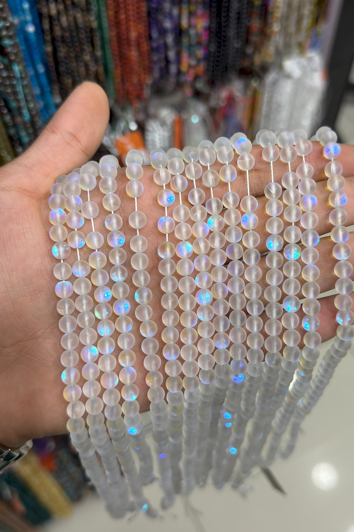 Termal Kuvars Taşı Küre Kesim Mat Beyaz 6mm Doğal Taş Dizi [AB+]
