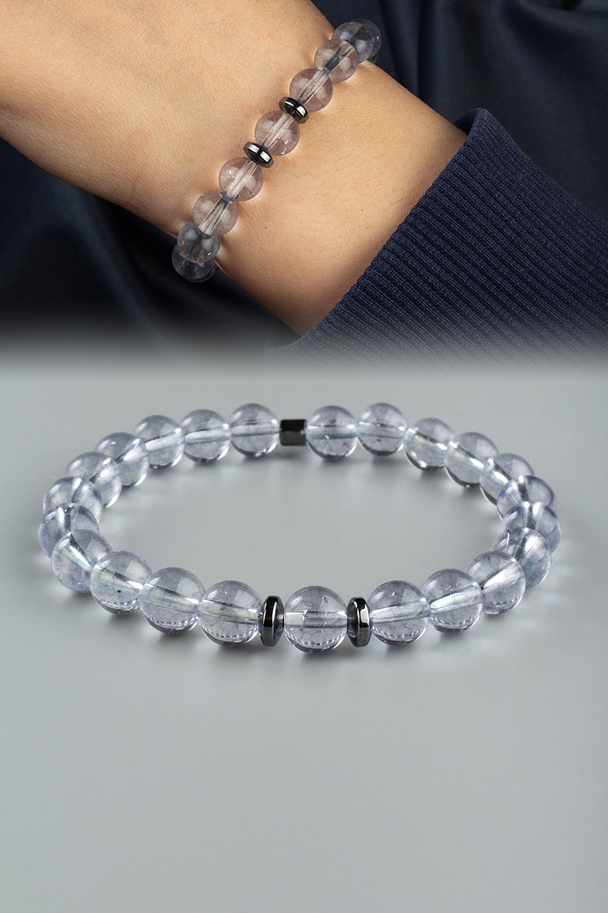 Topaz Doğal Taş Küre Kesim 8mm Bileklik