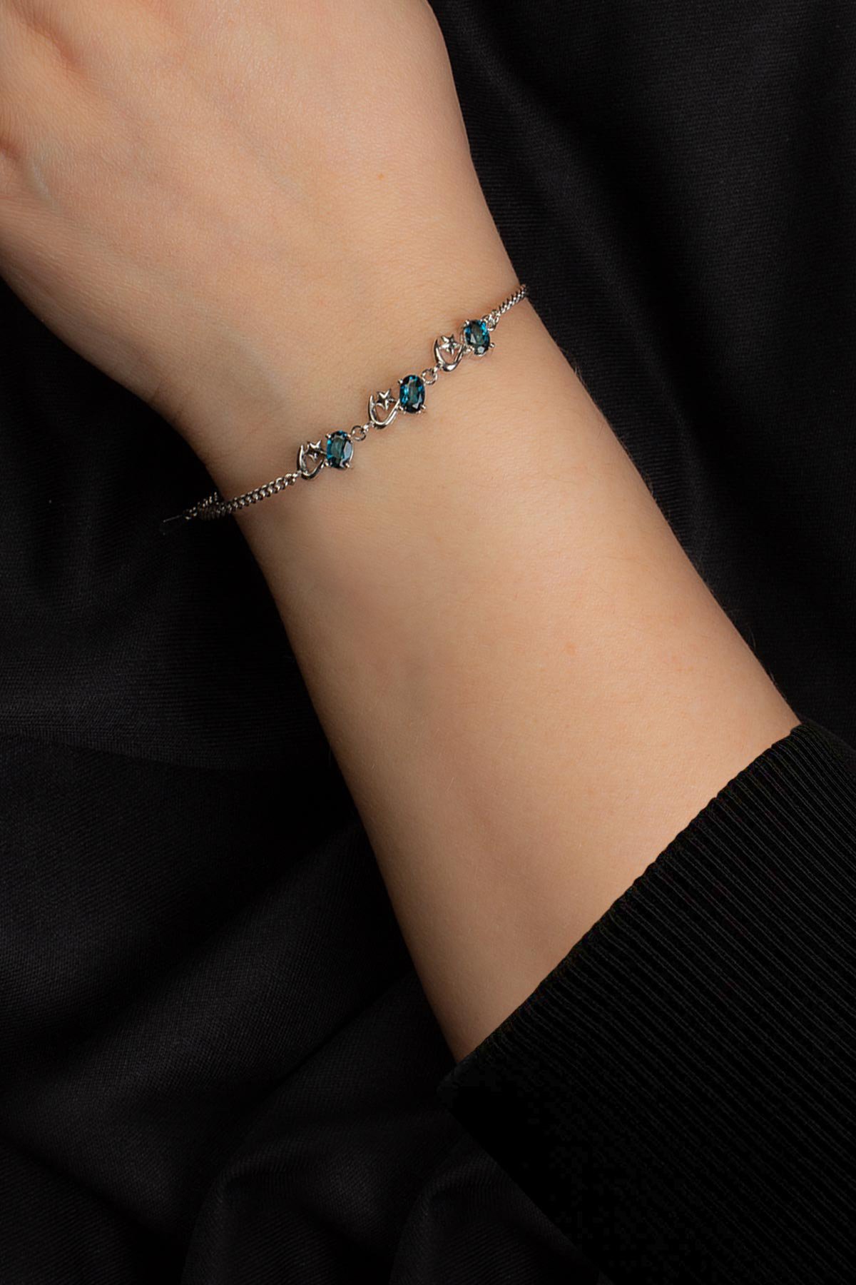 Topaz Doğal Taş Zincir Bileklik