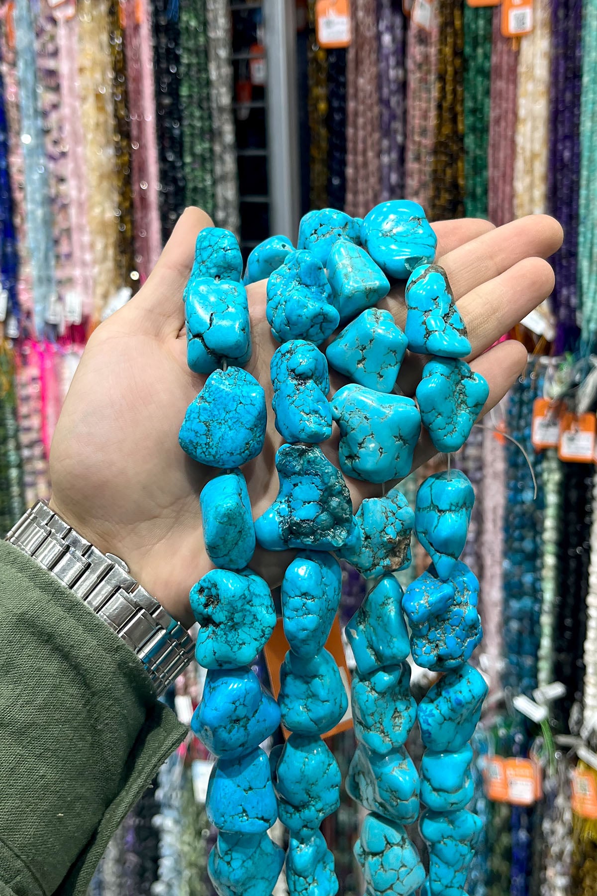 Turkuaz Taşı Amorf Kesim 25x28mm Mavi Dizi