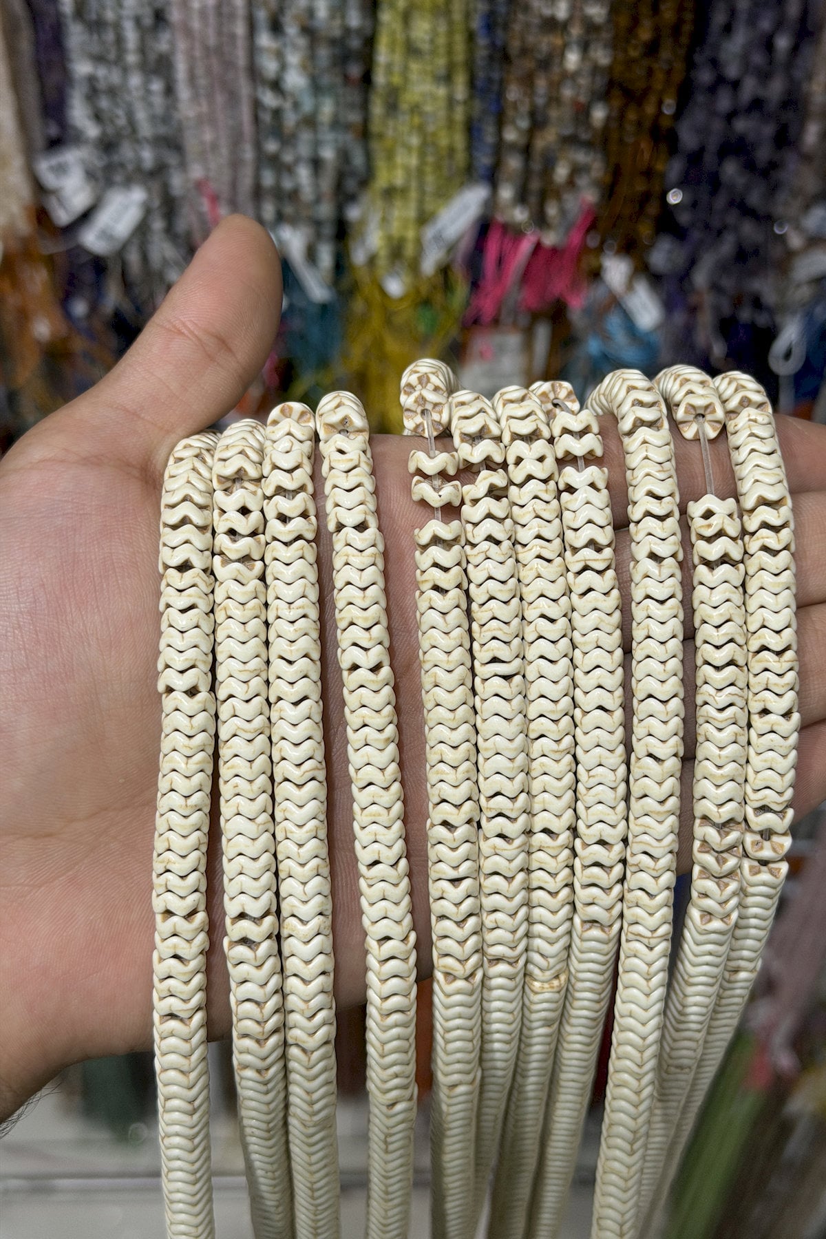 Turkuaz Taşı Rondela Kesim Parlak Beyaz 8x3mm Doğal Taş Dizi [B+]