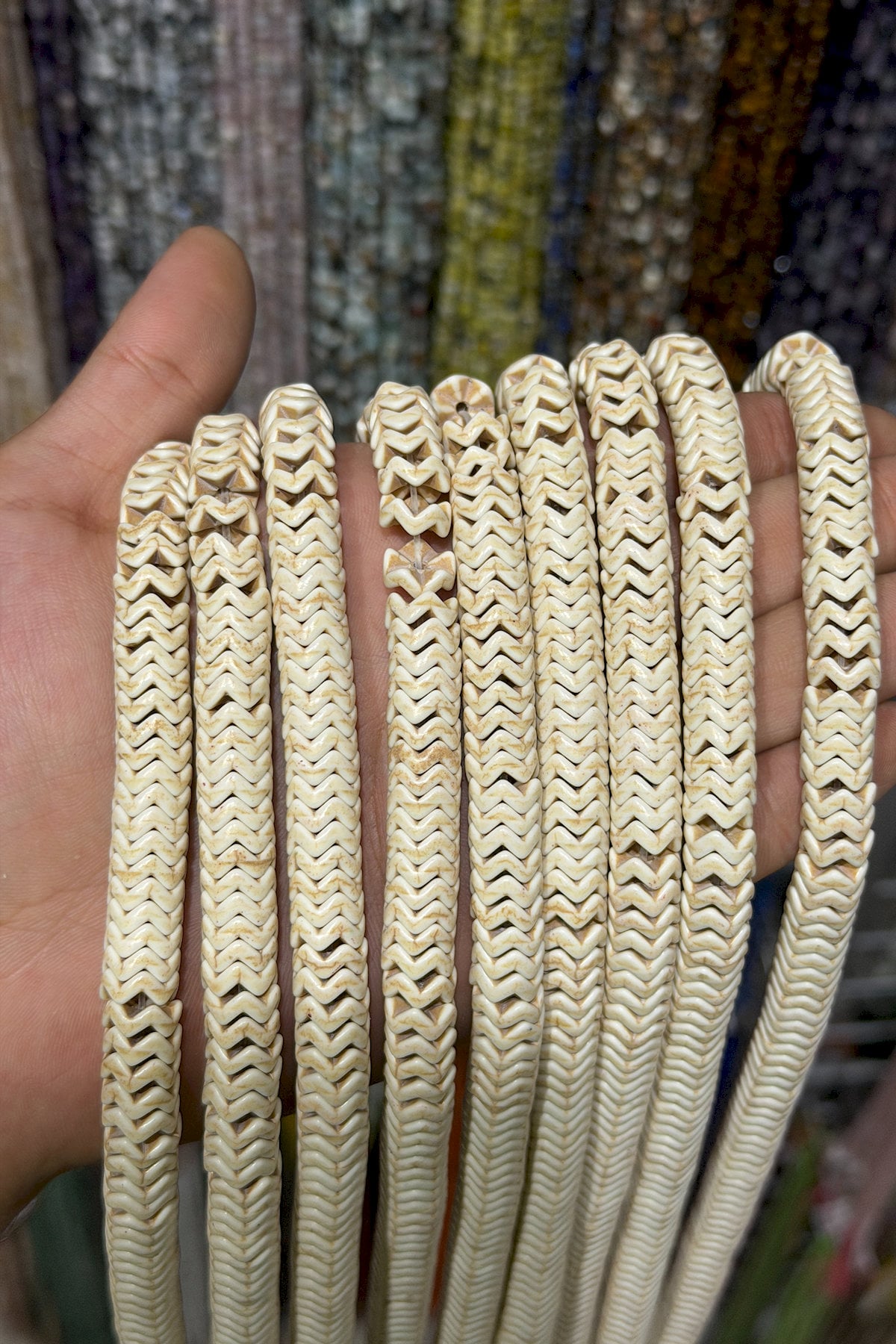 Turkuaz Taşı Rondela Kesim Parlak Beyaz 10x3mm Doğal Taş Dizi [B+]