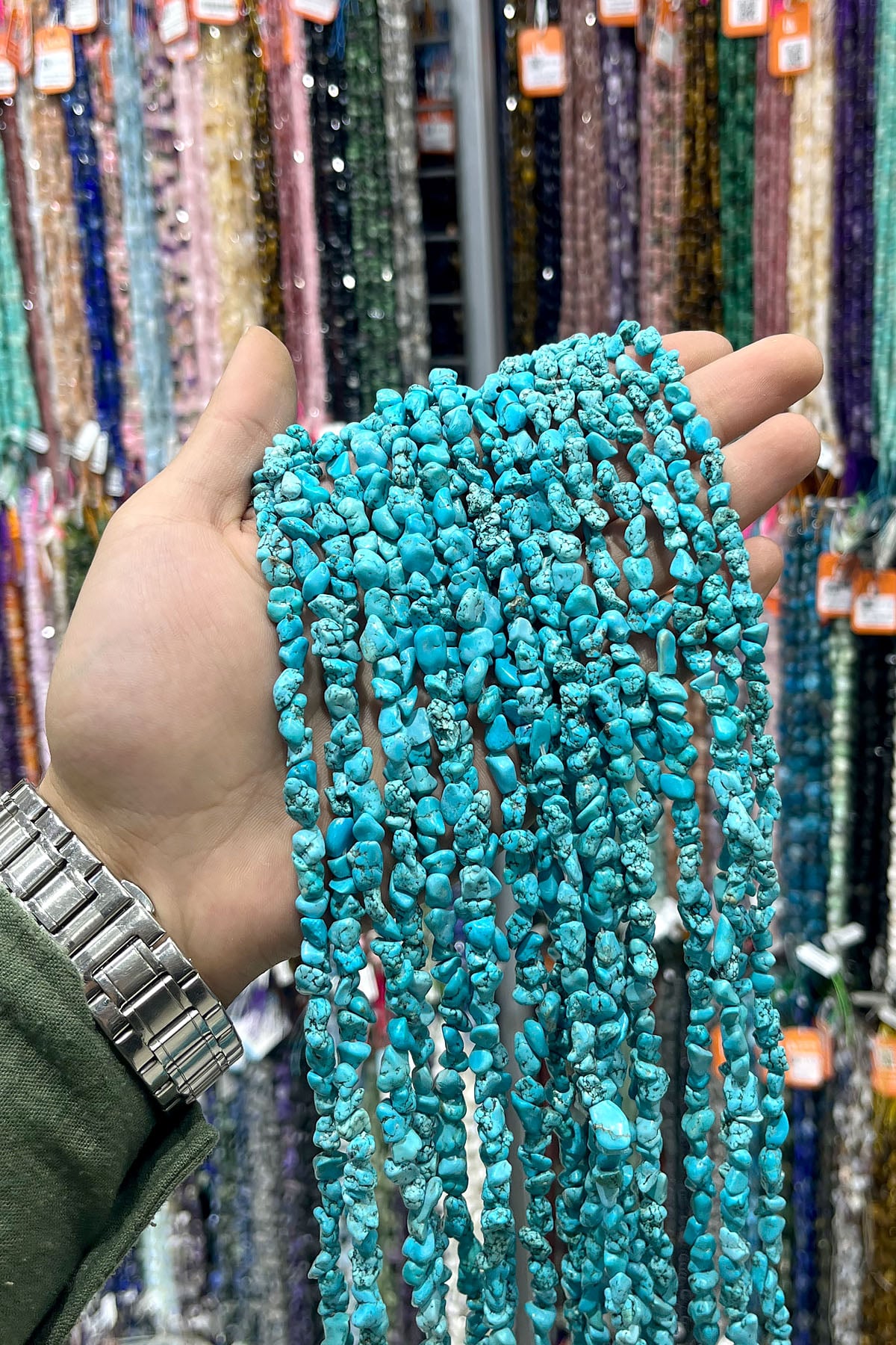 Turkuaz Doğal Taş Tımbıl Kesim 6x8mm Dizi