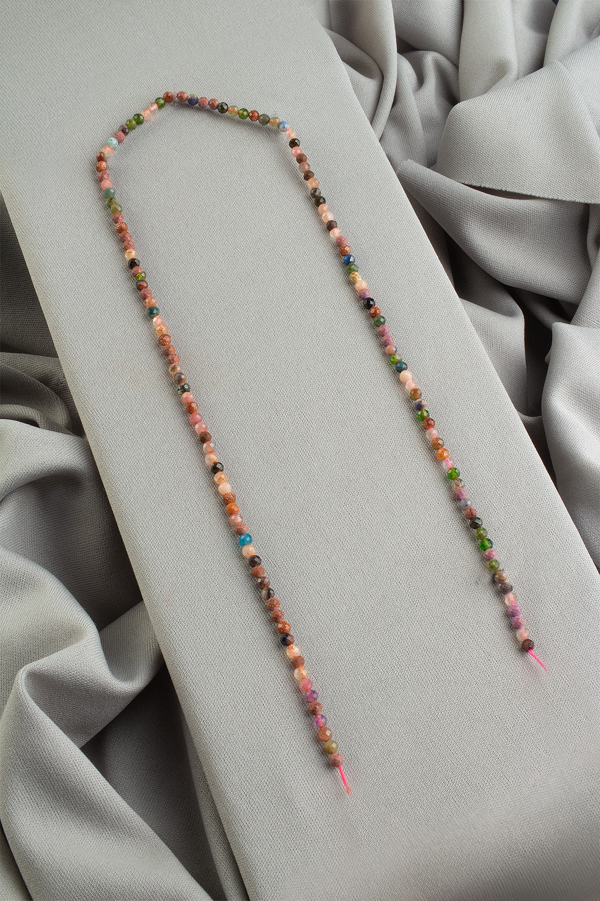 Turmalin Doğal Taş Parlak Karışık Küre Kristal Kesim 4mm Dizi [AA]