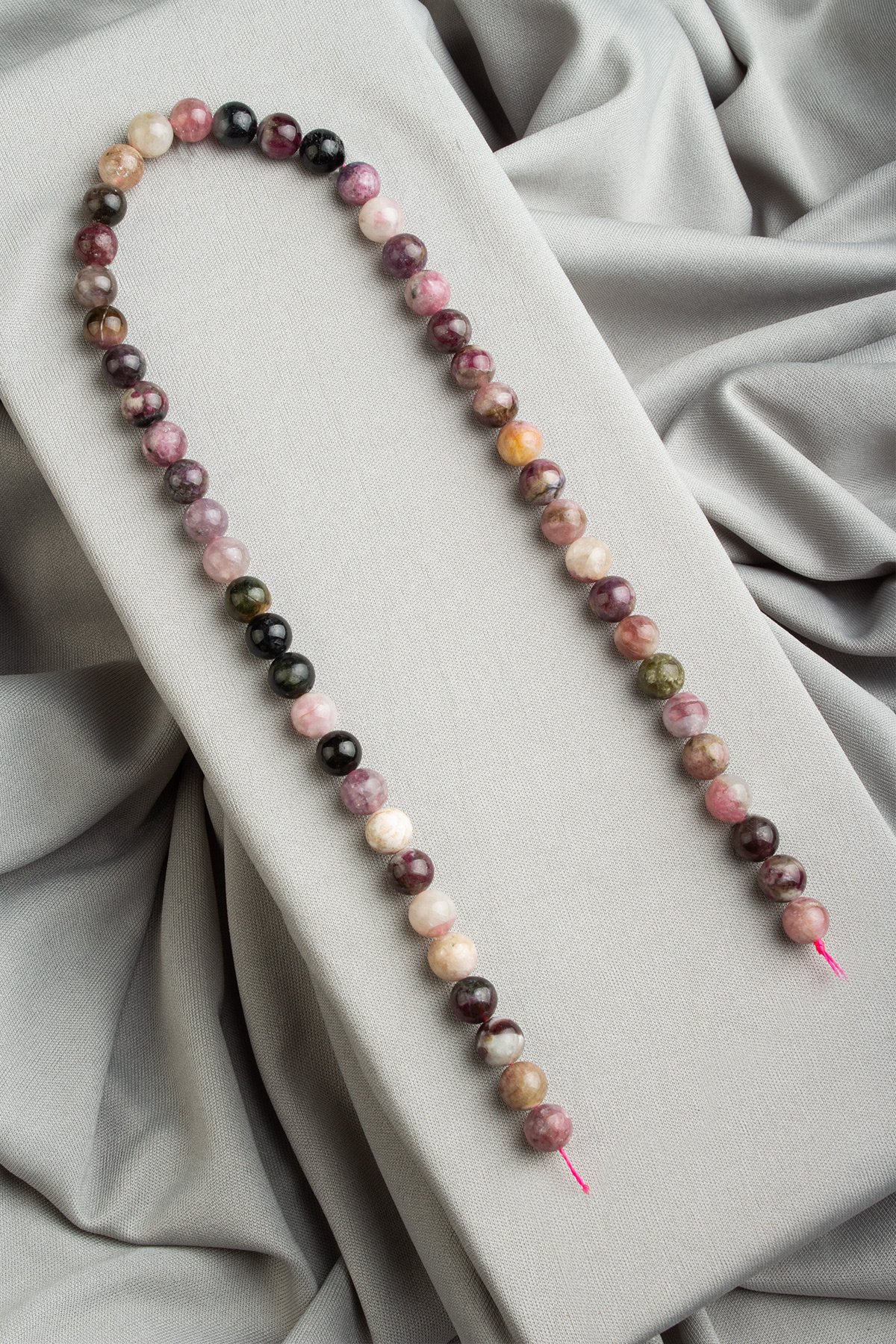 Turmalin Doğal Taş Parlak Küre Kesim 8mm Dizi [AA]