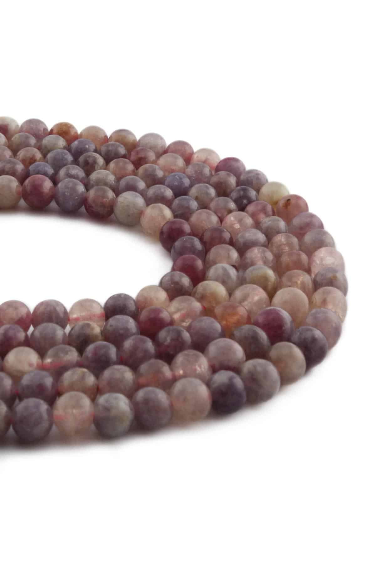 Tourmaline Natural Stone Shiny Pink Globe Cut 6mm String Of Beads