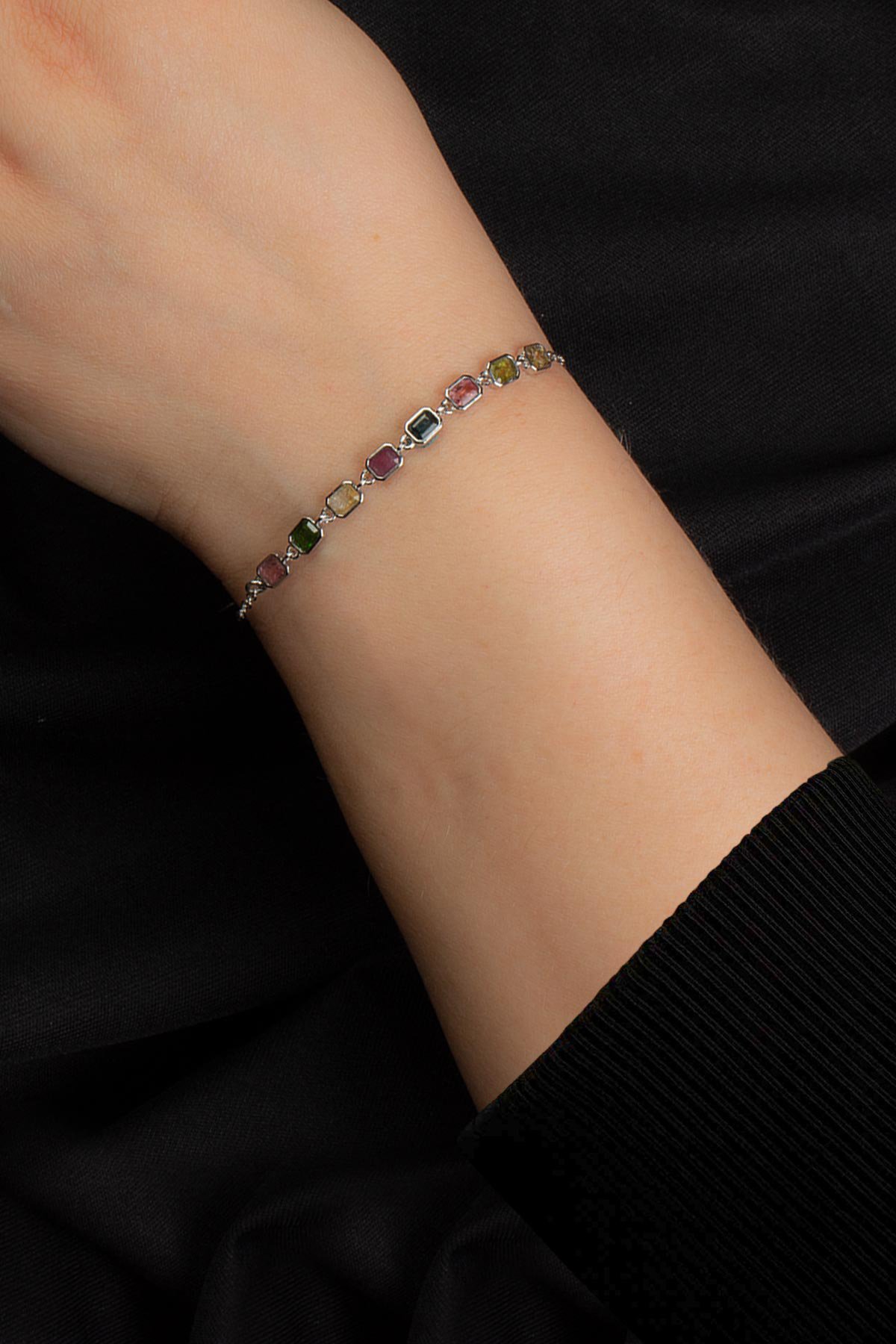 Turmalin Doğal Taş Zincir Bileklik