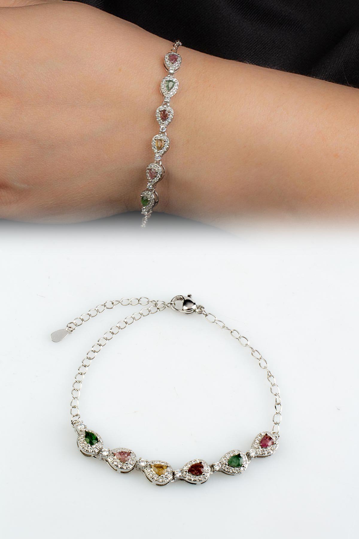 Turmalin Doğal Taş Zincir Bileklik