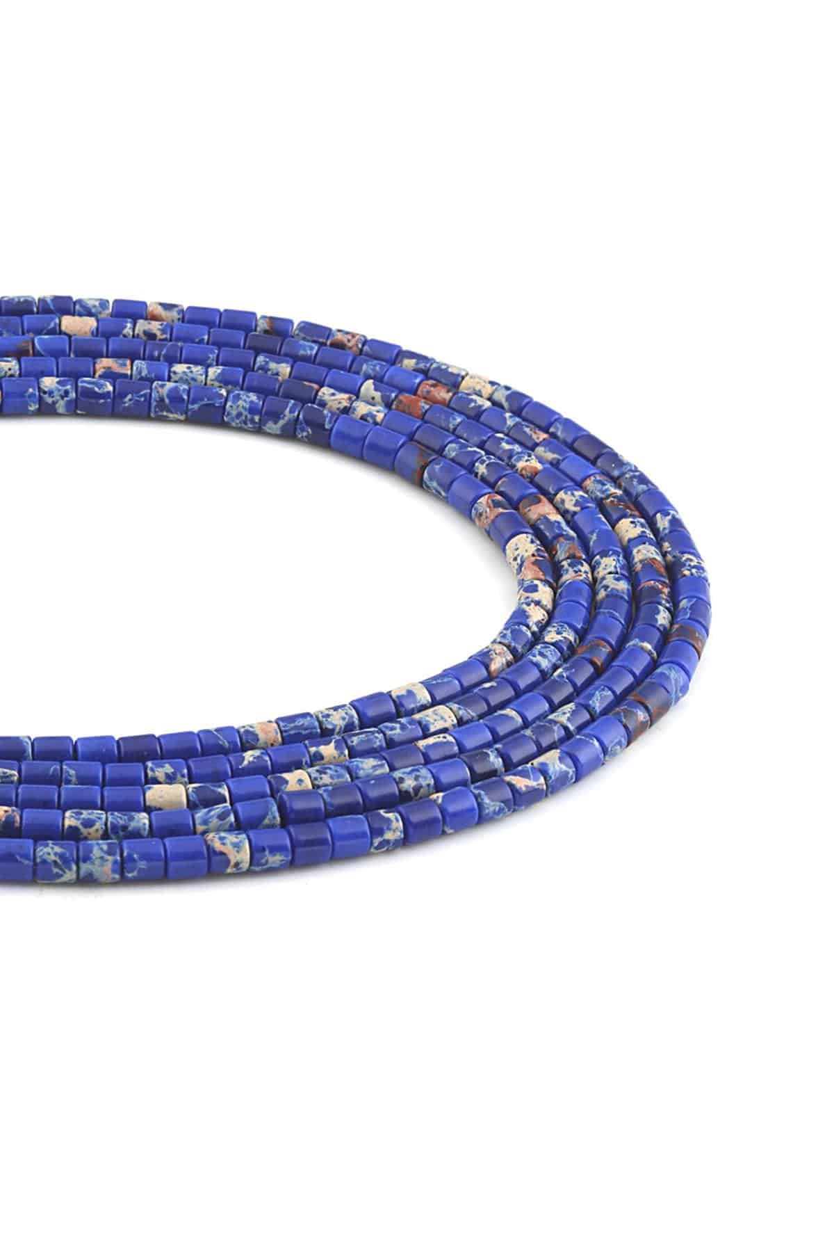 Varisit Natural Stone Cylinder Cut 4x4mm String Of Beads
