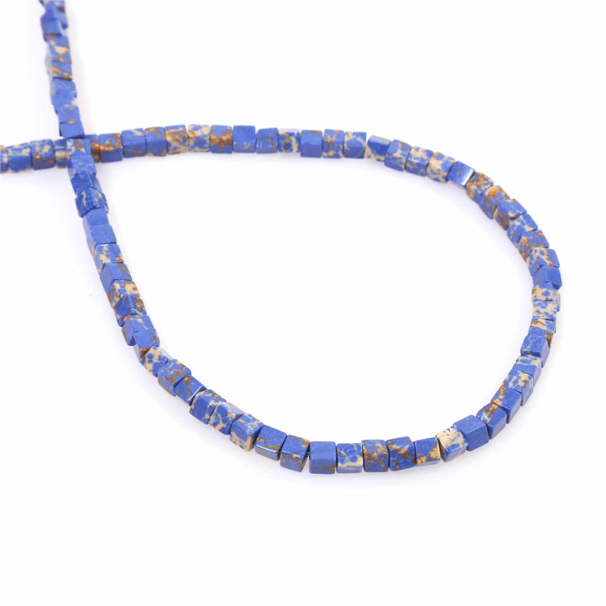 Varisit Natural Stone Cube Cut 6x6mm String Of Beads
