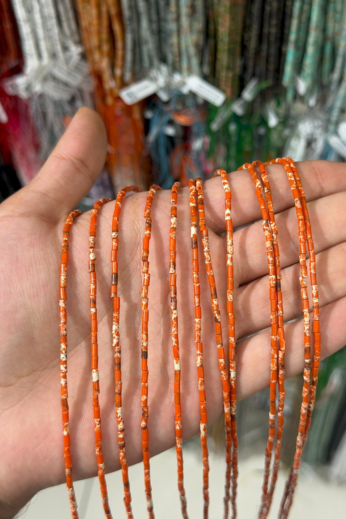 Varisit Stone Natural Stone Cylinder Cut 2x4mm String Of Beads