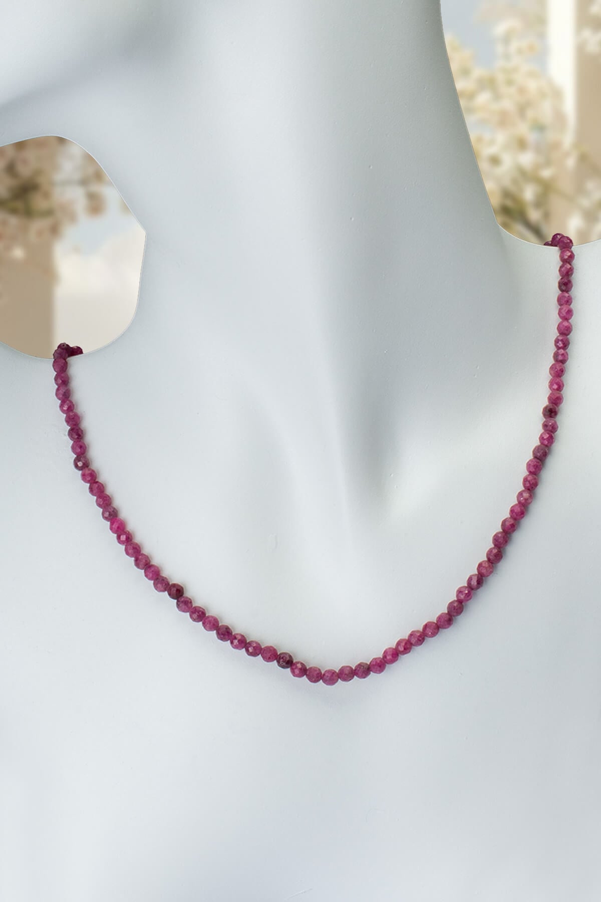 Yakut Doğal Taş Mürdüm Kristal Küre Kesim 4mm Kolye