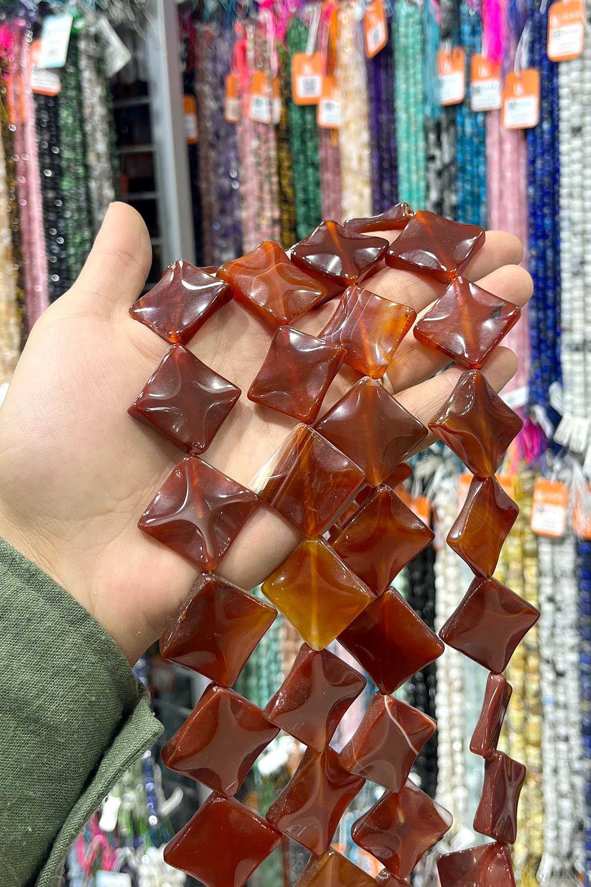 Yemen Akik Doğal Taş Yassı Kare Kesim 33x33mm Dizi