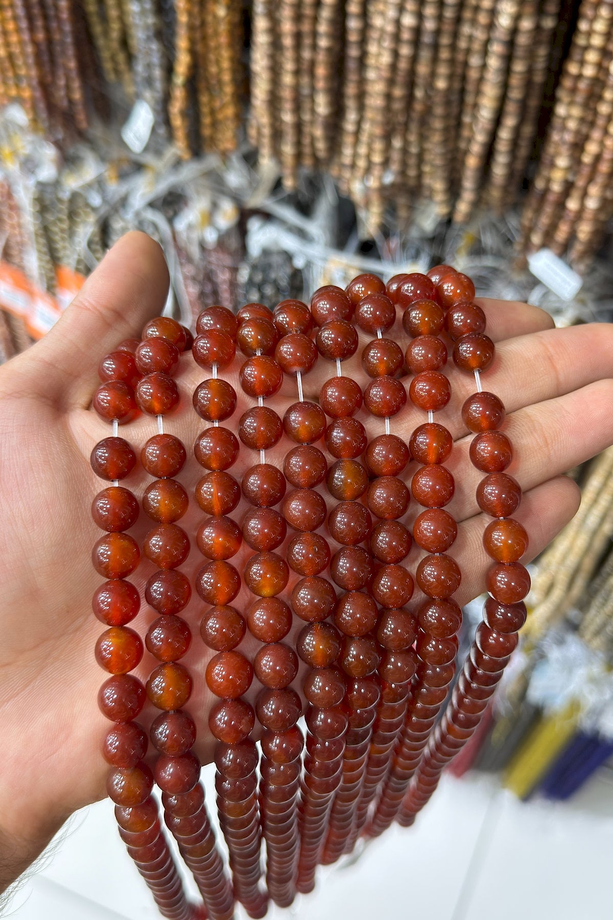 Yemen Agate Natural Stone Globe Cut 10mm String Of Beads